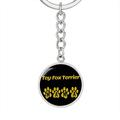 Dog Mom Gift Toy Fox Terrier Mama Circle Keychain Stainless Steel or 18k Gold