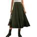 UKAP Pleated Maxi Skirt Dress For Women Ankle Length High Waist A-line Flowy Long Maxi Skirt