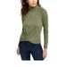 Crave Fame Wome's Juniors' Cozy Twist-Front Turtleneck Top Green Size Extra Small