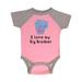 Inktastic I Love My Big Brother Elephant Blue Pink Infant Short Sleeve Bodysuit Female