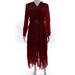 Self Portrait Womens Dark Red Cross Front Midi Dress Red Size 6