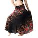 Women Long Hippie Bohemian Gypsy Boho Flowers Elastic Waist Floral Halter Skirt