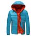 UKAP Men's Winter Windproof Drawstring Hooded Ski Bubble Jacket Warm Lightweight Mountain Snow Coat Windbreaker Raincoat up to Size 4XL