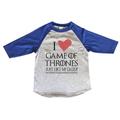 Kids Game Of Thrones 3/4 Sleeves â€œI Love Game Of Thrones Just Like My Daddyâ€� Toddler Baseball Tee Toddler 3T, Blue