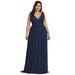 Ever-Pretty Womens A-Line Plus Size Sun Dresses for Women 90162 Navy Blue US18