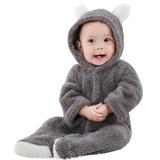 Autumn Winter Baby Clothes Baby Coral fleece Hoodies Clothes Baby Girls Boys Clothesr Newborn Toddle Baby Clothing,Cartoon Bear Warm Fleece Bodysuit,Muti-Color Optional,S-XL