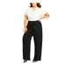 City Chic Womens Plus Tie-Waist Dress Palazzo Pants