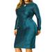 Agnes Orinda Women's Plus Size Glitter Keyhole Cocktail Party Dress