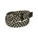 PGA Tour Men's Braided Stretch Belt - Small (Size 32"- 34") Black/White/Grey -