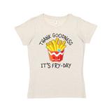 Inktastic Thank Goodness Its Fry-day- french fries Adult Women's T-Shirt Female Retro Heather Natural L