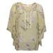 Belle by Kim Gravel Women's Top Sz S Magnolia Print Blouse Yellow A303725