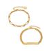 Scoop Brass Yellow Gold-Plated Link and Curb Chain ID Bracelets, 2-Piece Set