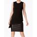 Calvin Klein NEW Black Womens Size 14 Faux-Leather Skirt Sheath Dress