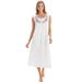 Collections Etc Women's Butterfly Embroidered Gown White Large