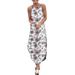 Women's Summer Print Halter Maxi Dress Beach Holiday Sleeveless Long Sundress