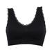 Wuffmeow New Arrival Casual Women Solid Lace Fitness Bra Padded Bra Crop Top Stretch Vest