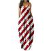 Mchoice 4th of July summer dress for women print sexy dresses plus size maxi dress wedding guest dresses red dress Long Dress