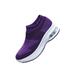 Woobling Women's Walking Shoes Sock Sneakers Slip on Mesh Air Cushion Comfortable Wedge Shoes Platform Loafers