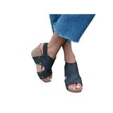Avamo Women Wedge Platform Sandals Espadrille Slingback Ankle Buckle Peep Toe Summer Shoes