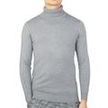 SAYFUT Mens Black Gray Ribbed Slim Fit Knitted Pullover Turtleneck Sweater Soft Turtle Neck Long Sleeve Pullover Lightweight Tops