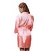 Turquaz Linen Satin Kimono Rhinestone Maid of Honor Robe (Large, Light Coral)