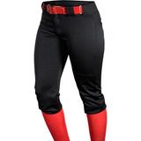 Louisville Slugger Girls' Slugger Fast Pitch OKC Low-Rise Pants with Belt Loops, Black