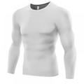 Men's Long Sleeve Compression Shirts Tight Sports Tops Workout Athletic Base Layer Dry Thermal Winter Quick Dry Men's Running T-Shirts,S-3XL,White