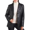 BGSD Women's Crystal New Zealand Lambskin Leather Blazer (Regualr & Plus Size)