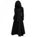 Women Pullover Sweater Hoodie Autumn Solid Color Long Sleeve Casual Loose Long Section Dress Black XL