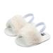 CHLTRA Baby Girl Fluffy Fur Soft Sole Crib Sandals Shoes,Toddler Princess Non-slip Crib Shoes