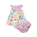 Sunisery 2Pcs Newborn Baby Girl Floral Cotton Tops PP Striped Shorts Outfit Set