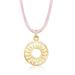 Ross-Simons C. 1990 Vintage Pre-Owned Nouvelle Bague 18kt Yellow Gold Sun Disc Pendant Necklace With Pink Silk Cord