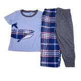 Carter's Little Boys 3 Piece Set Whale Loose Fit Pjs Pajamas Sleepwear Blue Size 4T