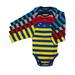 Leveret Long Sleeve 4-pack Striped Baby Boys Bodysuit 100% Cotton (Size 0-24 Months)