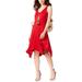 INC International Concepts I.N.C. Sleeveless Knit Asymmetrical Hem Dress (Real Red, M)