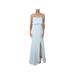 XSCAPE Womens Ivory Slitted Gown Popover Sleeveless Strapless Full-Length Evening Dress Size 6