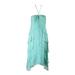 Laundry By Shelli Segal Womens Aqua Bead-Trim Chiffon Halter Dress 8