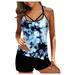Mchoice Women's Two-Piece Swimsuit Tie-Dye Print Tummy Control Swimsuit High Waisted Bathing Suit
