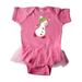 Inktastic Ice Skating Snowman, Snowman With Hat, Carrot Nose Infant Tutu Bodysuit Female