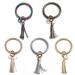 Besufy Keychain Women Tassel Charm Wristlet Faux Leather Key Ring Holder