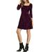 Allegra K Women's Stars Velvet Square Neck Vintage Mini Dresses