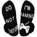 Hit Upon Unisex Funny Socks "Do Not Disturb I Am Gaming; Men Women Personalised Letter Socks