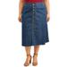 Alivia Ford Women's Plus Size Circle Skirt with Buttons