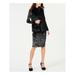 MICHAEL KORS Womens Black Velvet Long Sleeve Below The Knee Dress Size: L