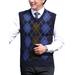 HIMONE Mens Slim Fit V Neck Sweater Vest Basic Argyle Sweater Pullover Tank Top Male Diamond Sleeveless Sweaters Jersey Waistcoat M-4XL