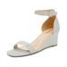 DREAM PAIRS Women's Fashion Ankle Strap Open Toe Sandals Platform Wedge Sandals INGRID-WEDGE SILVER Size 11