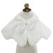 Styles I Love Little Princess White Plush Faux Fur Shawl Capelet with Bow Wedding Flower Girl Warm Cape (110/3-4 Years)