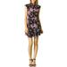 Women's Ruffles Floral Mock Neck Tiered Smocked Dress