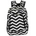 world traveler multipurpose backpack 16-inch, black white chevron, one size