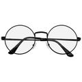 Emblem Eyewear - Retro Vintage Classic Metal Clear Lens Round Hippie Glasses